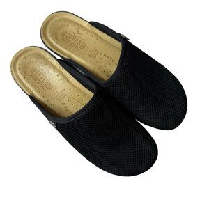 Fly Flot Women's Anatomic Black Mesh Slip On Slides Size 39 (size 8)